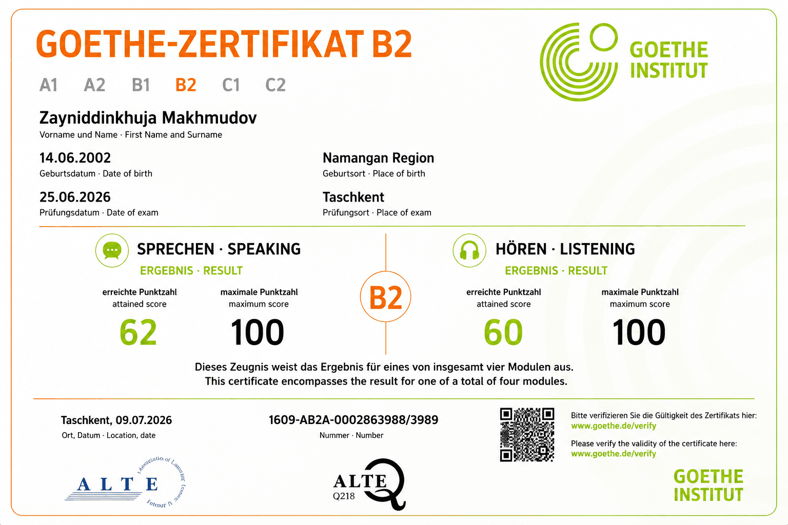 Zayniddinkhuja Makhmudov — certificate 3