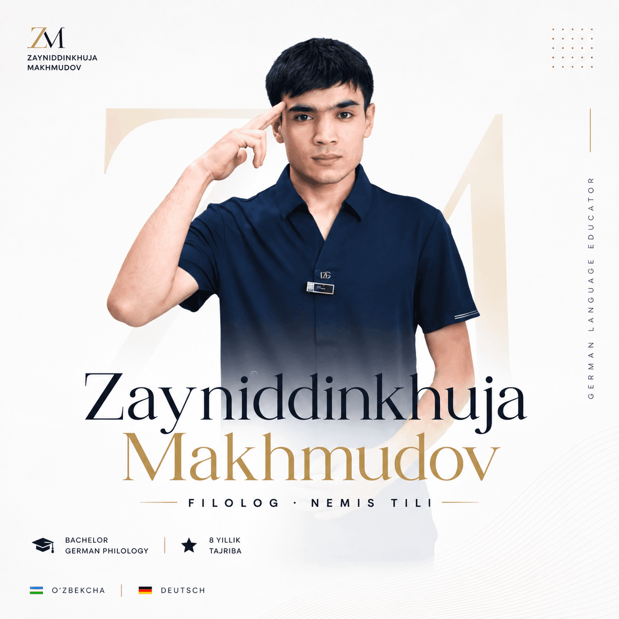 Zayniddinkhuja Makhmudov — German language educator